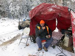 Transmitter operator in winter